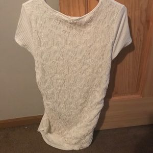 White lace back maternity dress